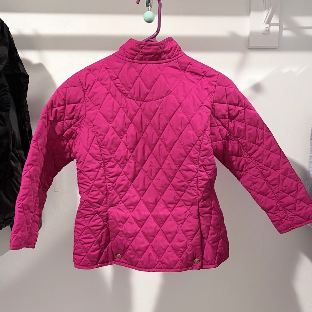 Lands' End Fuchsia Quilted Kids Jacket - Picture 2 of 3